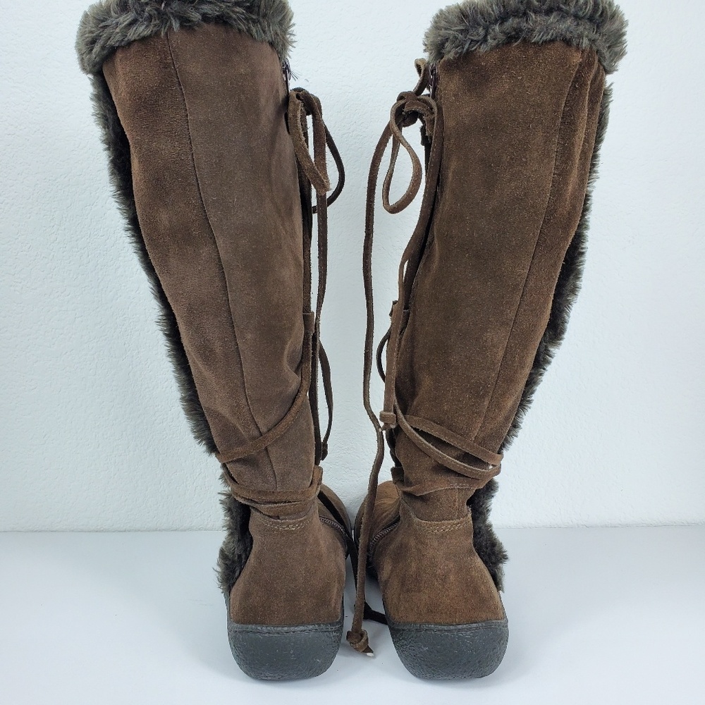 Banana Republic Suede Sherpa Lace Zipper Boots - Picture 5 of 8
